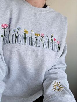 Blooming Mama Embroidered Floral Sweatshirt, 3 of 5