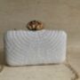 White Pearl Handcrafted Rectangular Clutch Bag, thumbnail 7 of 10