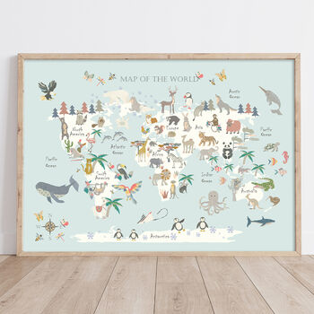 Animal World Map Print, 3 of 9
