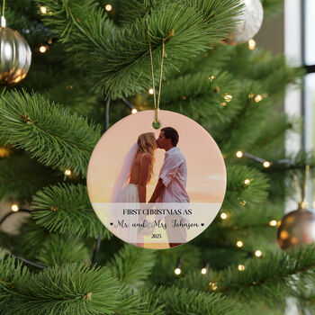 Personalised “First Christmas Married” Ceramic Bauble, 8 of 8