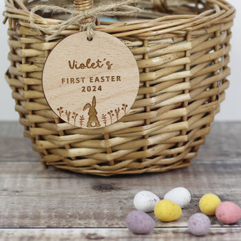 Baby's First Easter Wooden Gift Tag Decoration, 3 of 5