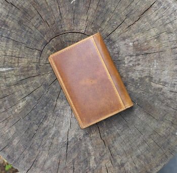 Woodland Range Small Bifold Tan Leather Wallet Rfid Safe, 6 of 7