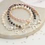 Pearl Stacking Bracelets With Silver Charms, thumbnail 2 of 12