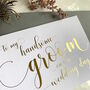 Gold Foil To My Groom Card | Wedding Card, thumbnail 2 of 3