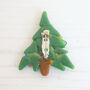 Handmade Fused Glass Christmas Tree Brooch, thumbnail 6 of 6