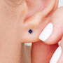 9ct Yellow Gold September Sapphire Birthstone Stud Earrings, thumbnail 1 of 7