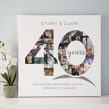 Personalised Ruby Wedding Anniversary Collage, 7 of 11