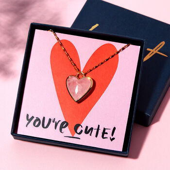 Gemstone Heart Gold Plated Pendant Necklace, 2 of 10