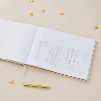 My Baby Journal Lullaby | Luxury Cloth Baby Memory Book With Gold Foil, 3 of 12