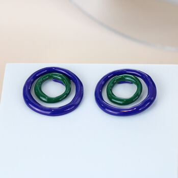 Multicoloured Copper Circle Earrings, 10 of 10