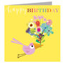 Happy Birthday Birdie Bouquet Greetings Card, thumbnail 2 of 4