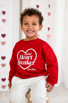 Valentines 'Mini Heartbreaker' Personalised Name Embroidered Sweatshirt, 4 of 9