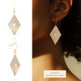 Layered Diamond Shaped Earrings • Gold Plated Sterling Silver Hooks • Available In Four Colours, thumbnail 2 of 7