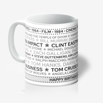 Personalised 40th Birthday Gift Mug Of 1984 Movies, 3 of 4