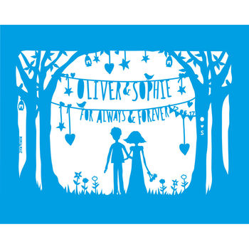 'Always And Forever' Wedding Print Or Papercut In Mount, 9 of 12