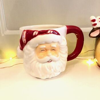 Ceramic Christmas Santa Shaped Mug, 7 of 7