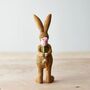 Jasper Bunny Ornament With Rose | Easter Spring Decoration, thumbnail 1 of 2