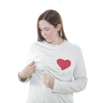 Breastfeeding Pyjamas With Heart Print, 3 of 6