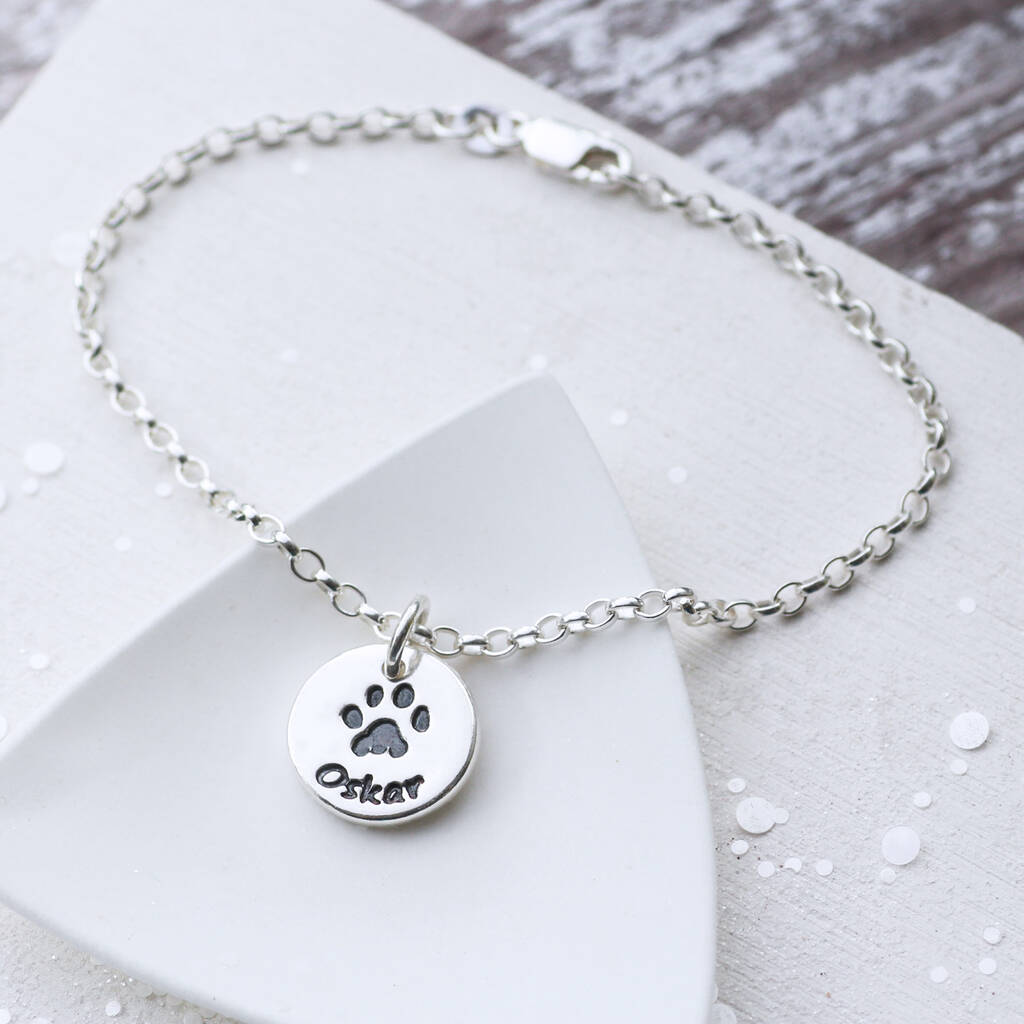 Personalised Paw Print Bracelet By Green River Studio ...