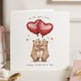 Cute Bears Valentines Card For Boyfriend Or Wife, thumbnail 1 of 7