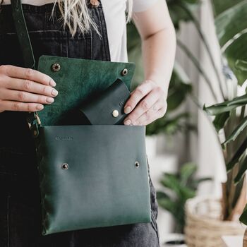 Green Leather Handbag Medium, 2 of 4