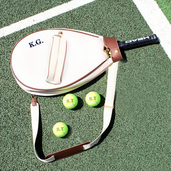 Personalised Tennis Racket Case Sports Travel Bag Gift With Balls, 7 of 8