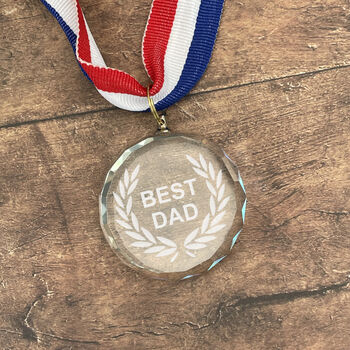 Best Girlfriend Glass Medal Custom Engraved Crystal Award, 3 of 3