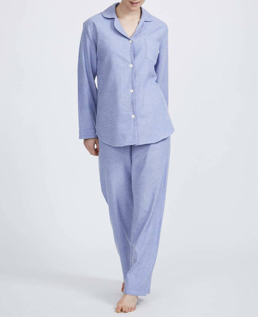Women's Pyjamas In Staffordshire Blue Flannel By BRITISH BOXERS ...
