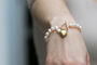 Amare Freshwater Pearl Bracelet With Gold Plated Heart, thumbnail 1 of 3