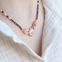 Indian Floral Rose Gold Zircon Mangalsutra Necklace, thumbnail 3 of 3