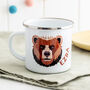 Personalised Children's Grizzly Bear Face Enamel Mug, thumbnail 1 of 7