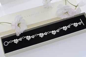 Handmade Silver Cherry Blossom Bracelet, 8 of 8