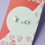 Cat And Fishbone Stud Earrings, thumbnail 2 of 4
