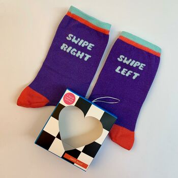 Swipe Left Swipe Right Socks In A Gift Box, 2 of 2