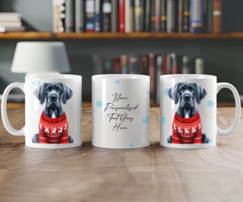 Personalised Great Dane In Christmas Jumper Mug C, 2 of 2