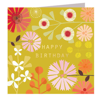 Gold Foiled Mustard Birthday Card, 2 of 5