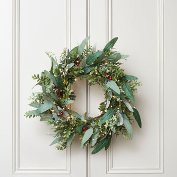 Large Christmas Wreath With Red Bow, 3 of 4
