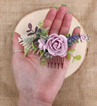 Lilac Flower Hair Comb, 3 of 5