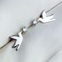 Sterling Silver Flying Dove Stud Earrings, thumbnail 1 of 5