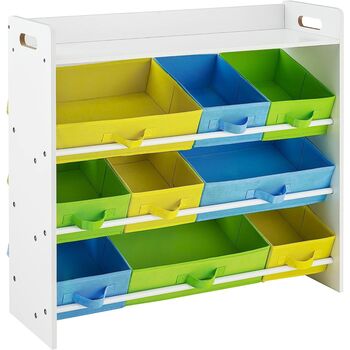Toy Organiser Fabric Bins Storage Unit Bookshelf Basket, 2 of 9
