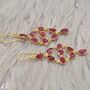 Red Ruby Earrings, Gold Plated Sterling Silver Earrings, thumbnail 5 of 10