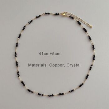Black Crystal Beaded Mangalsutra Choker Necklace, 5 of 5