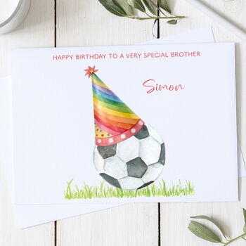 Personalised Brother Football Birthday Card, 2 of 2