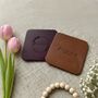 Personalised Vintage Leather Coaster Set Mother's Day Gift, thumbnail 1 of 9
