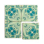 Botanical Green Blue Ceramic Tile, thumbnail 4 of 12