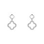 Diamond Set Quatrefoil Drop Earrings In 9ct Gold, thumbnail 2 of 5