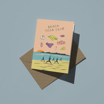 Beach Yoga Greeting Card | Wellness And Mindfulness Birthday Card, 3 of 6