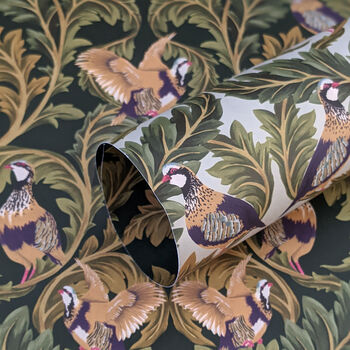 Christmas Partridge Wrapping Paper Set, 3 of 12