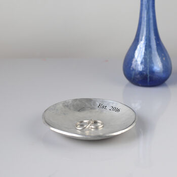 10th Anniversary Gift. Hammered Aluminium Dish Trinket And Ring Tray, 4 of 11