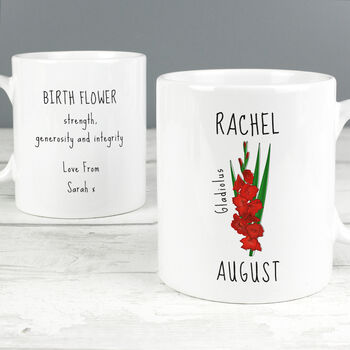 Birth Flower Mug With Personalised Message, 6 of 12